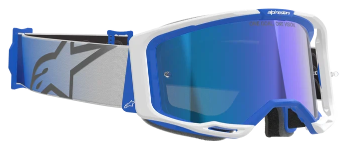 ALPINESTARS VISION 8 CORP BLUE WHITE MIRROR BLUE LENS GOGGLES