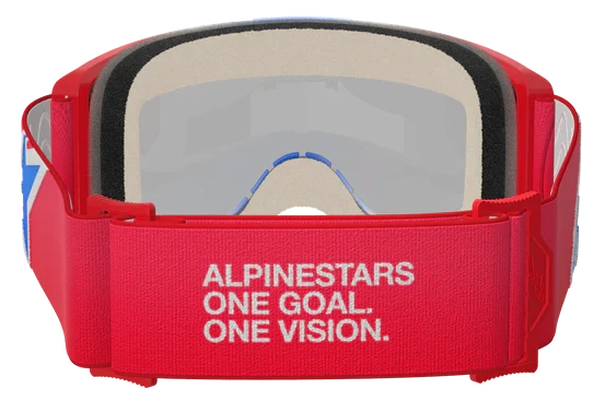 ALPINESTARS VISION 5 CORP RED WHITE BLUE MIRROR BLUE LENS GOGGLES