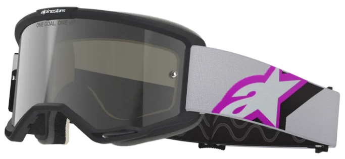 ALPINESTARS VISION 5 CORP LIGHT GREY PURPLE MIRROR SILVER LENS GOGGLES