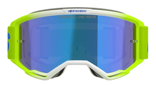 ALPINESTARS VISION 5 BLAZE FLUO YELLOW BLUE MIRROR BLUE LENS GOGGLES