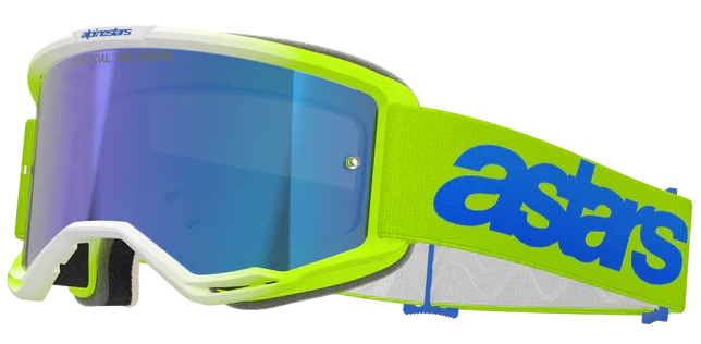 ALPINESTARS VISION 5 BLAZE FLUO YELLOW BLUE MIRROR BLUE LENS GOGGLES