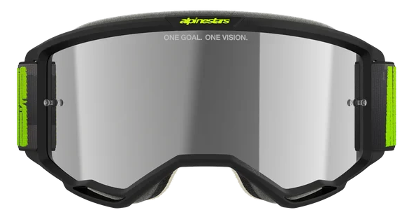 ALPINESTARS VISION 5 HOLLOW CHARCOAL YELLOW FLUO MIRROR SILVER LENS GOGGLES