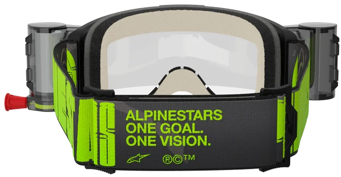 ALPINESTARS VISION 5 HOLLOW CHARCOAL FLUO YELLOW CLEAR LENS ROLL OFF GOGGLES