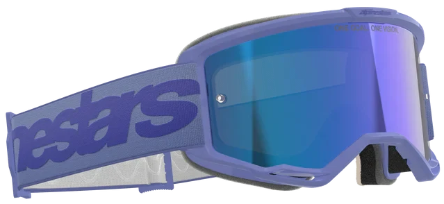 ALPINESTARS VISION 5 WORDMARK PURPLE MIRROR BLUE LENS GOGGLES