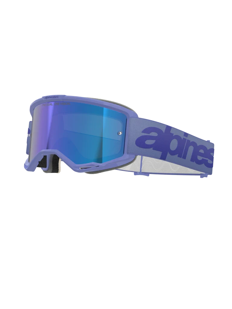 ALPINESTARS VISON 5 WORDMARK PURPLE MIRROR BLUE LENS GOGGLES