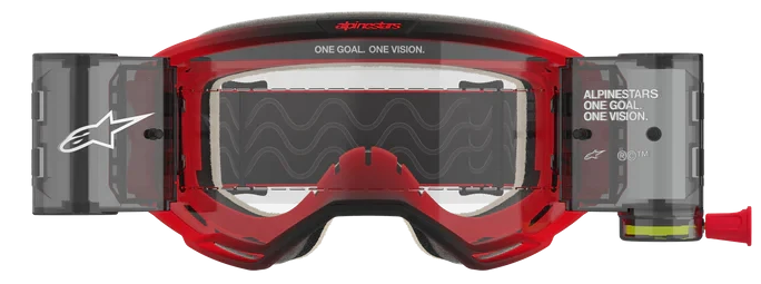 ALPINESTARS VISION 5 BLAZE RED CLEAR LENS ROLL OFF GOGGLES