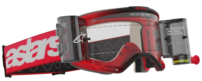 ALPINESTARS VISION 5 BLAZE RED CLEAR LENS ROLL OFF GOGGLES