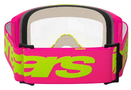 ALPINESTARS VISION 5 WORDMARK PINK FLUO YELLOW CLEAR LENS GOGGLES