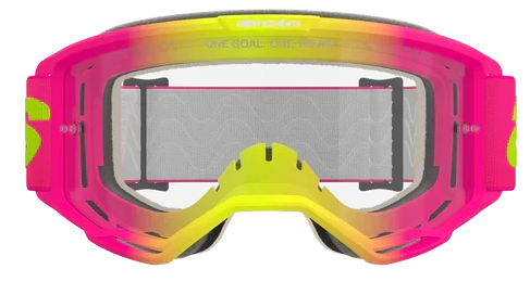 ALPINESTARS VISION 5 WORDMARK PINK FLUO YELLOW CLEAR LENS GOGGLES
