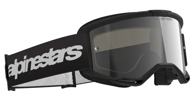 ALPINESTARS VISION 3 WORDMARK BLACK MIRROR SILVER LENS GOGGLES