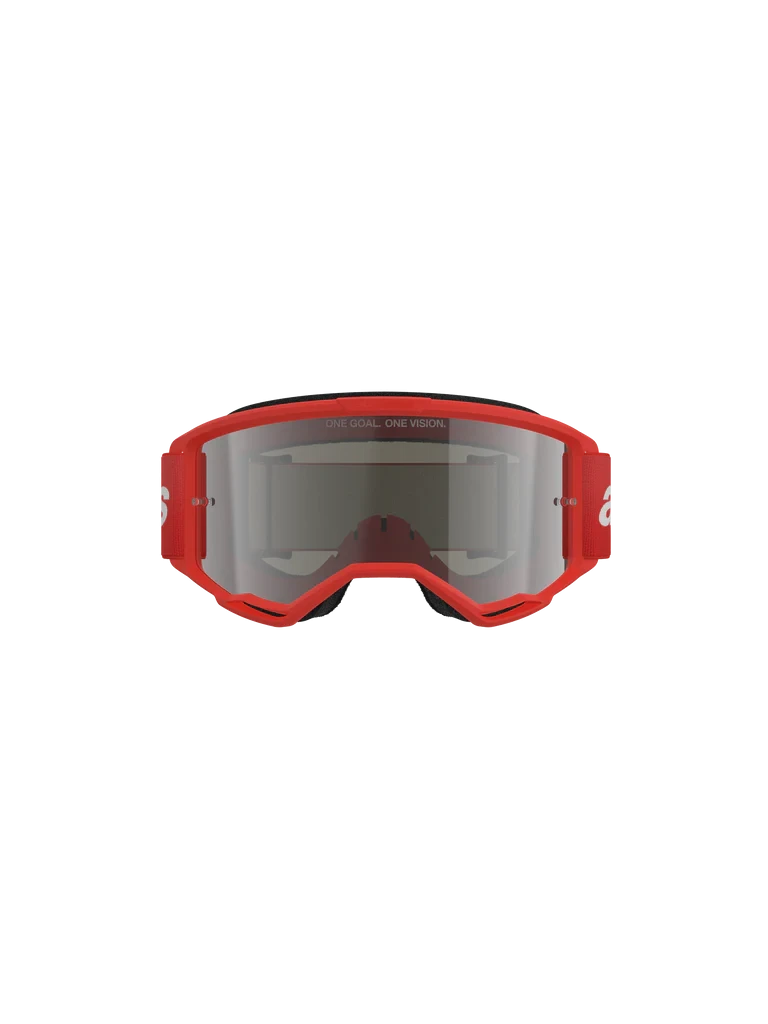 ALPINESTARS VISION 3 WORDMARK RED MIRROR SILVER LENS GOGGLES