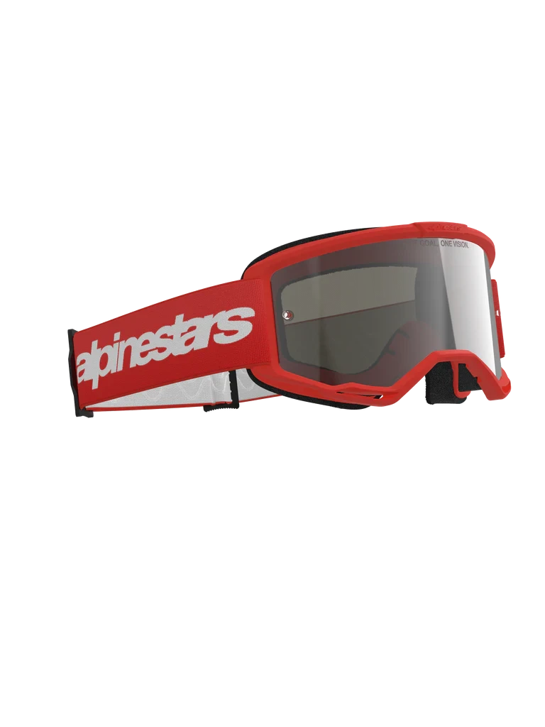 ALPINESTARS VISION 3 WORDMARK RED MIRROR SILVER LENS GOGGLES