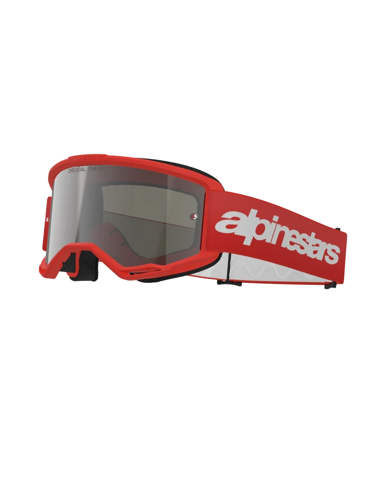 ALPINESTARS VISION 3 WORDMARK RED MIRROR SILVER LENS GOGGLES
