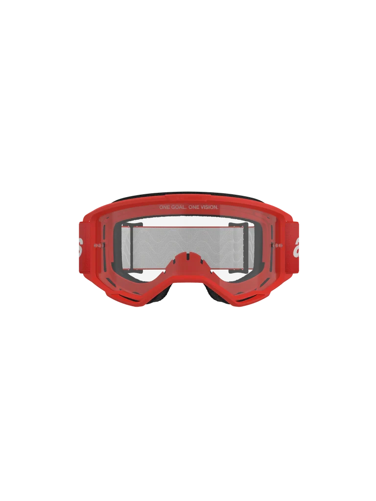 ALPINESTARS VISION 3 WORDMARK RED CLEAR LENS GOGGLES
