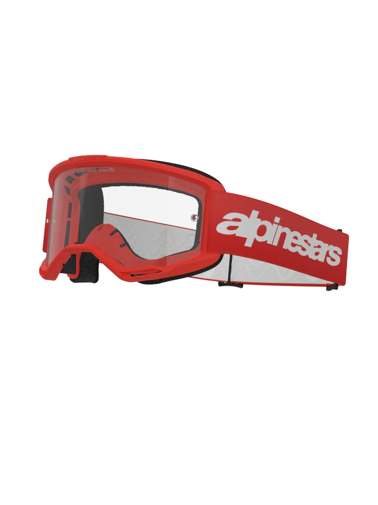 ALPINESTARS VISION 3 WORDMARK RED CLEAR LENS GOGGLES