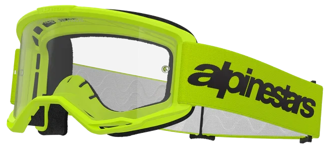 ALPINESTARS VISION 3 WORDMARK YELLOW FLUO CLEAR LENS GOGGLES