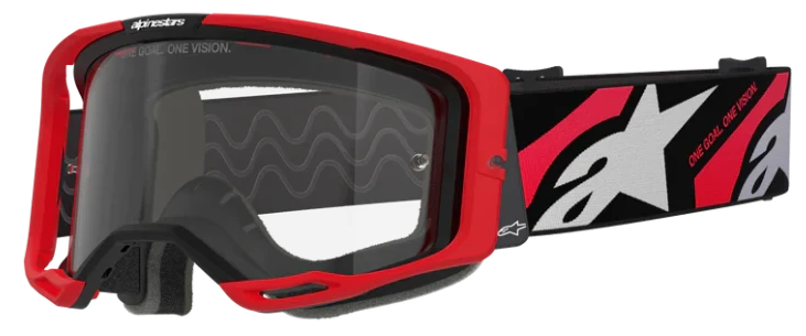 ALPINESTARS VISION 8 LUAR RED BLACK CLEAR LENS GOGGLES