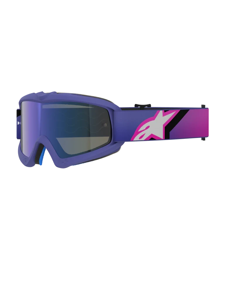 ALPINESTARS YOUTH VISION CORP PURPLE FLUO PINK MIRROR BLUE LENS GOGGLES