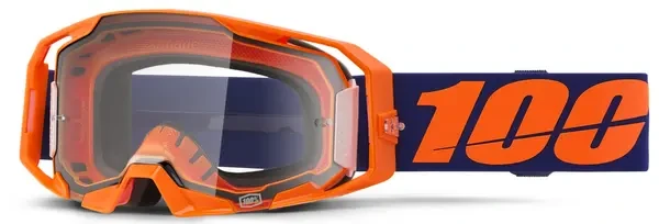 100% ARMATIC NEON ORANGE CLEAR LENS GOGGLE