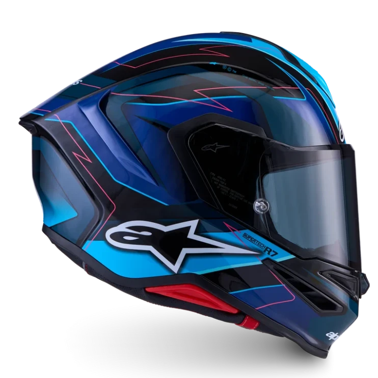 ALPINESTARS S-R7 KINETIS BLACK / BLUE / PINK FLUO / WHITE