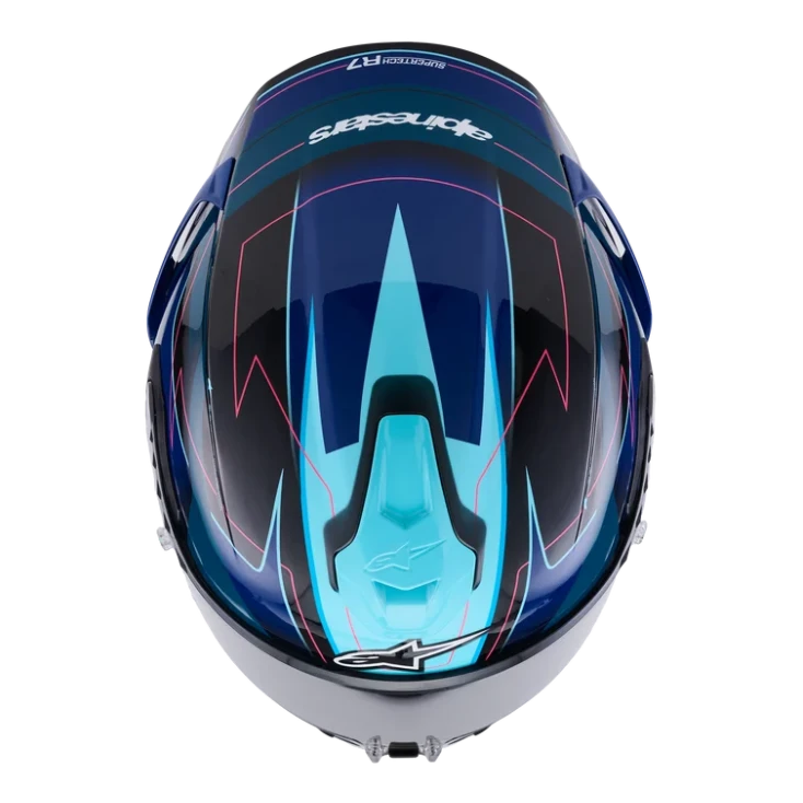 ALPINESTARS S-R7 KINETIS BLACK / BLUE / PINK FLUO / WHITE