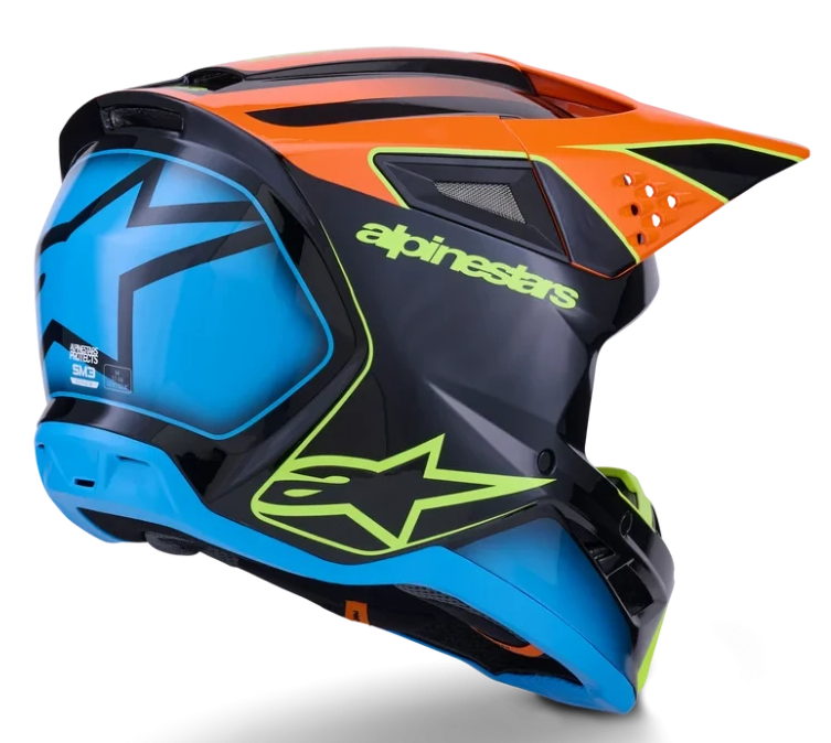 ALPINESTARS S-M3 FRAY BLACK / ORANGE / YELLOW FLUO GLOSSY