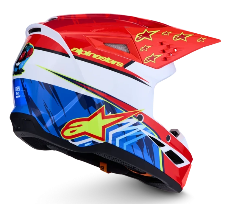 ALPINESTARS S-M3 FALCON RED FLUO / WHITE / BLUE / YELLOW FLUO GLOSSY