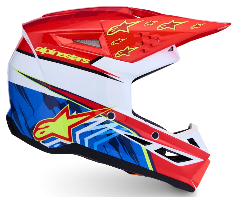 ALPINESTARS S-M3 FALCON RED FLUO / WHITE / BLUE / YELLOW FLUO GLOSSY
