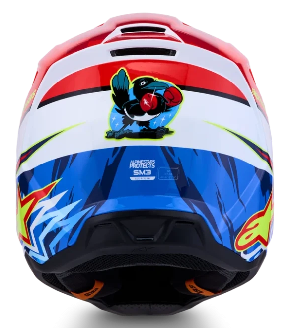 ALPINESTARS S-M3 FALCON RED FLUO / WHITE / BLUE / YELLOW FLUO GLOSSY