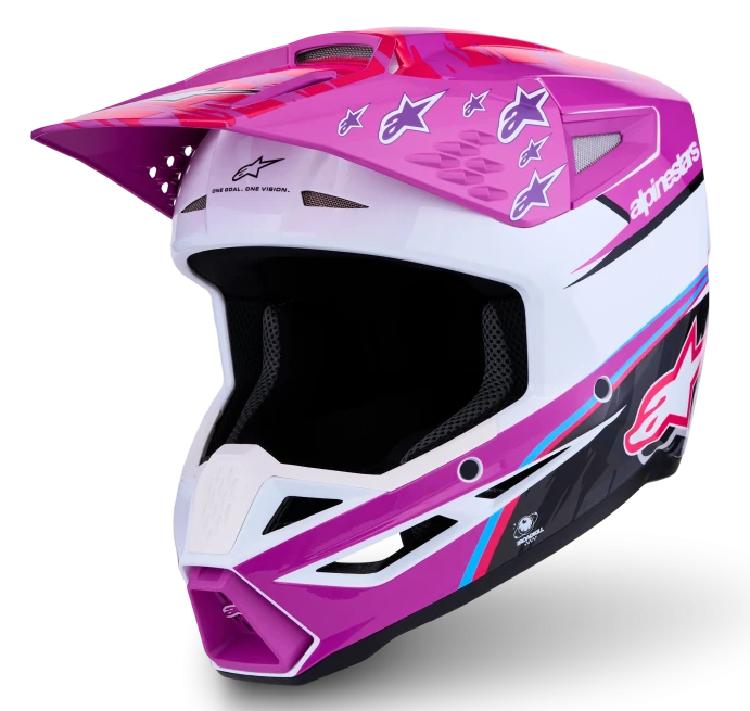 ALPINESTARS S-M3 FALCON PURPLE / WHITE / BLACK / PINK FLUO GLOSSY