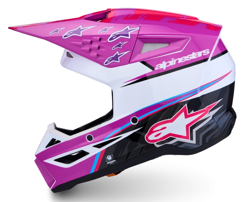 ALPINESTARS S-M3 FALCON PURPLE / WHITE / BLACK / PINK FLUO GLOSSY