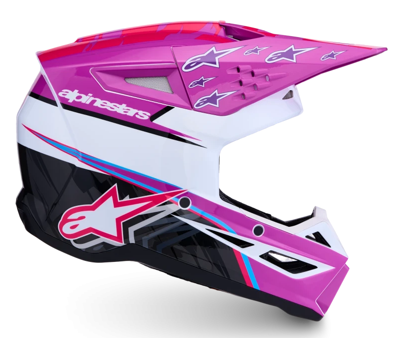 ALPINESTARS S-M3 FALCON PURPLE / WHITE / BLACK / PINK FLUO GLOSSY