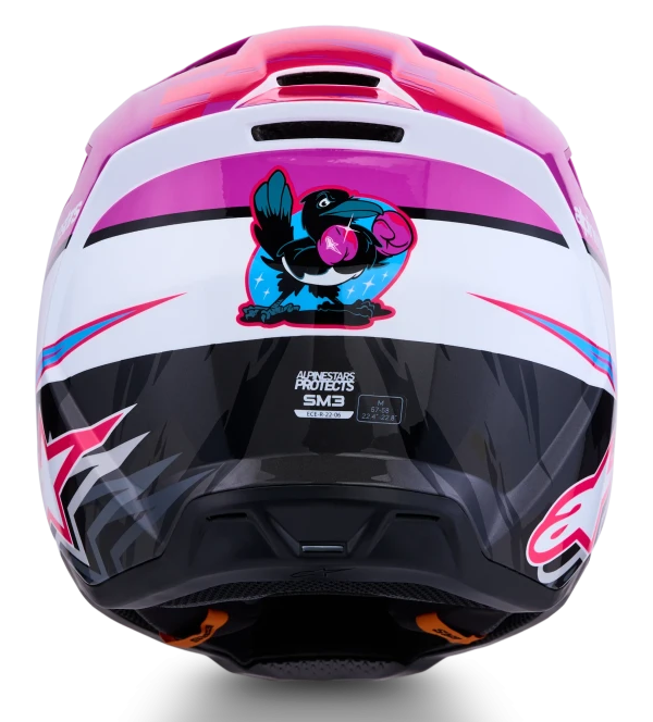 ALPINESTARS S-M3 FALCON PURPLE / WHITE / BLACK / PINK FLUO GLOSSY