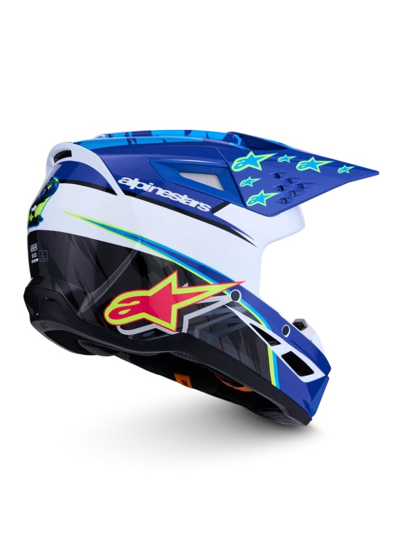 ALPINESTARS S-M3 FALCON BLUE / WHITE / BLACK / YELLOW FLUO GLOSSY