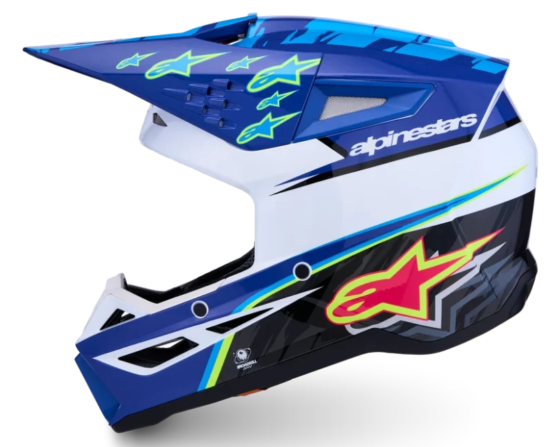 ALPINESTARS S-M3 FALCON BLUE / WHITE / BLACK / YELLOW FLUO GLOSSY