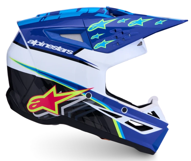 ALPINESTARS S-M3 FALCON BLUE / WHITE / BLACK / YELLOW FLUO GLOSSY