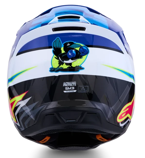 ALPINESTARS S-M3 FALCON BLUE / WHITE / BLACK / YELLOW FLUO GLOSSY