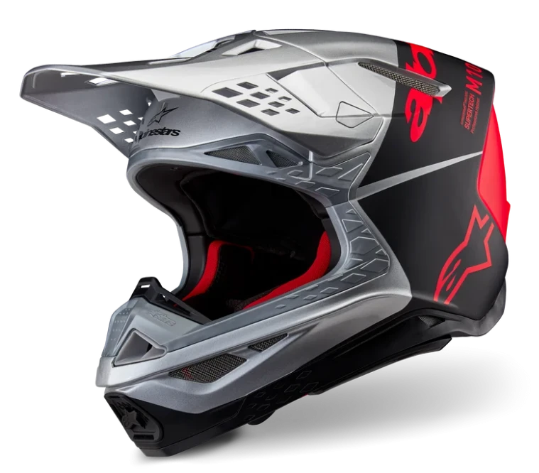 ALPINESTARS SUPERTECH M10 FLOOD SILVER / BLACK / ORANGE FLUO / MIRROR GLOSSY