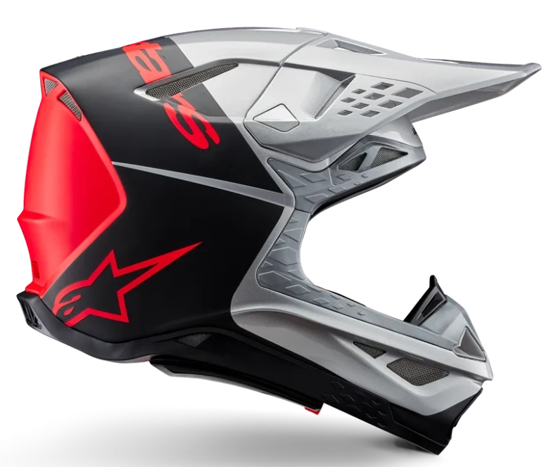 ALPINESTARS SUPERTECH M10 FLOOD SILVER / BLACK / ORANGE FLUO / MIRROR GLOSSY