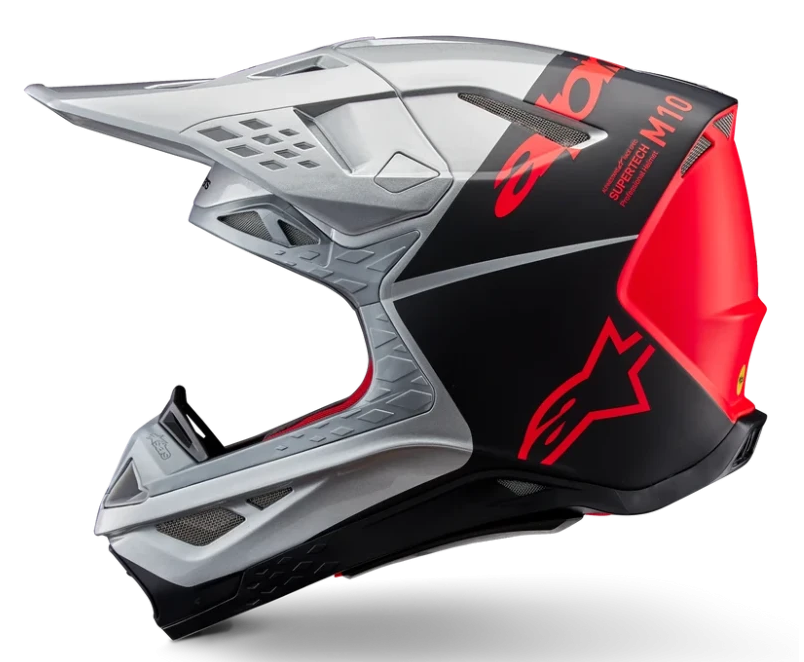 ALPINESTARS SUPERTECH M10 FLOOD SILVER / BLACK / ORANGE FLUO / MIRROR GLOSSY