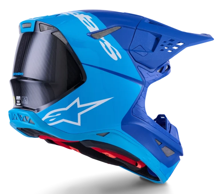 ALPINESTARS SUPERTECH M10 FLOOD MET BLUE / BLUE CARBON MIRROR GLOSSY