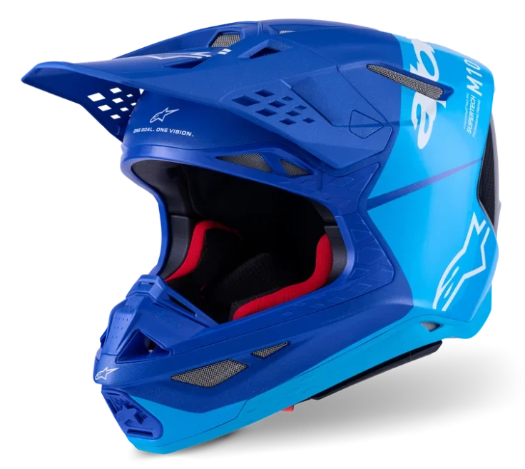 ALPINESTARS SUPERTECH M10 FLOOD MET BLUE / BLUE CARBON MIRROR GLOSSY