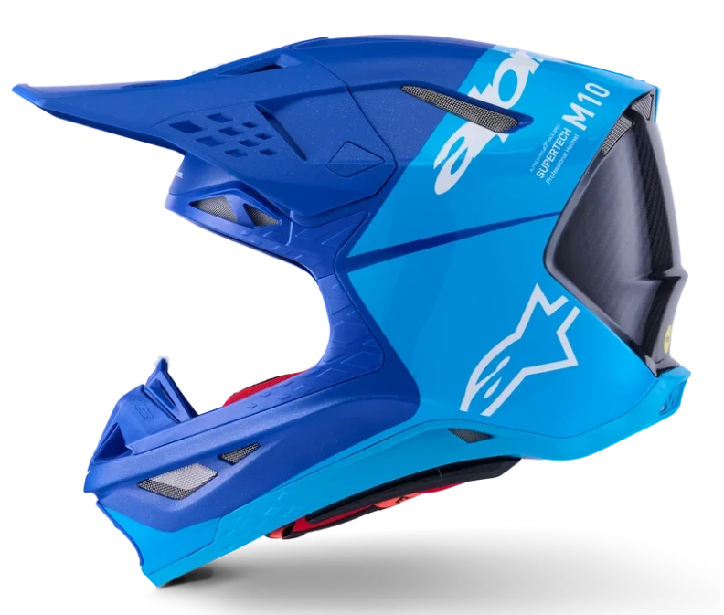 ALPINESTARS SUPERTECH M10 FLOOD MET BLUE / BLUE CARBON MIRROR GLOSSY