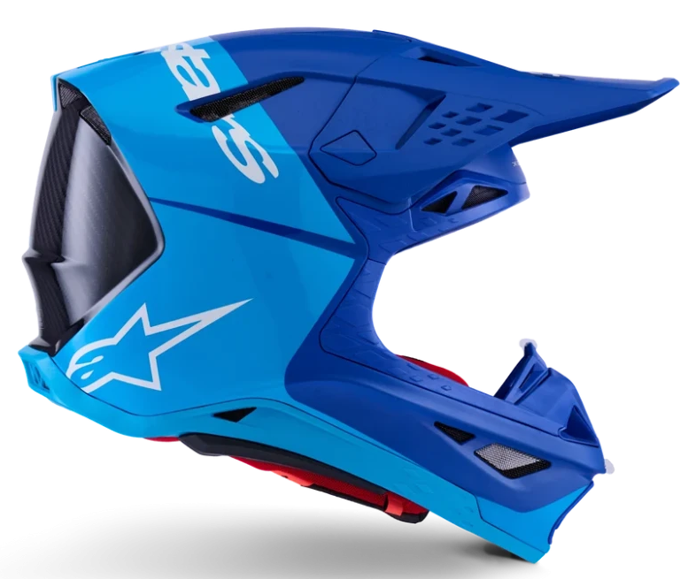 ALPINESTARS SUPERTECH M10 FLOOD MET BLUE / BLUE CARBON MIRROR GLOSSY