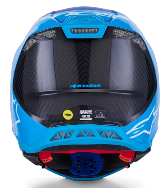 ALPINESTARS SUPERTECH M10 FLOOD MET BLUE / BLUE CARBON MIRROR GLOSSY