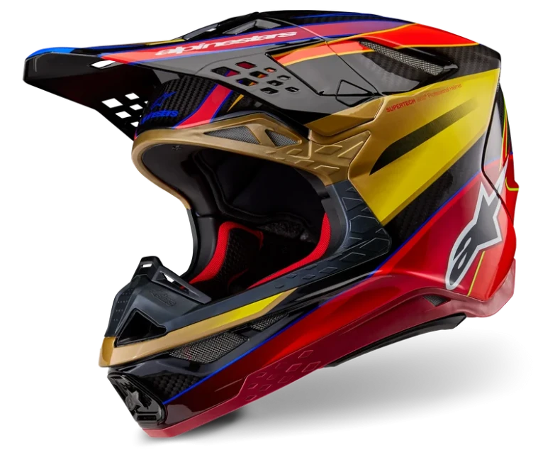 ALPINESTARS SUPERTECH M10 ERA GOLD / YELLOW / RIO RED GLOSSY