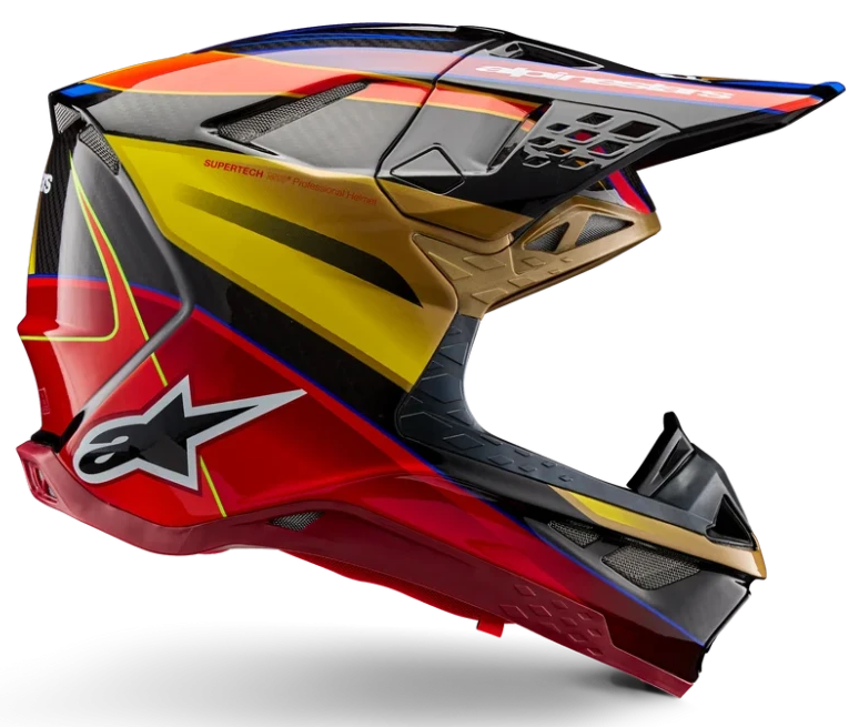 ALPINESTARS SUPERTECH M10 ERA GOLD / YELLOW / RIO RED GLOSSY