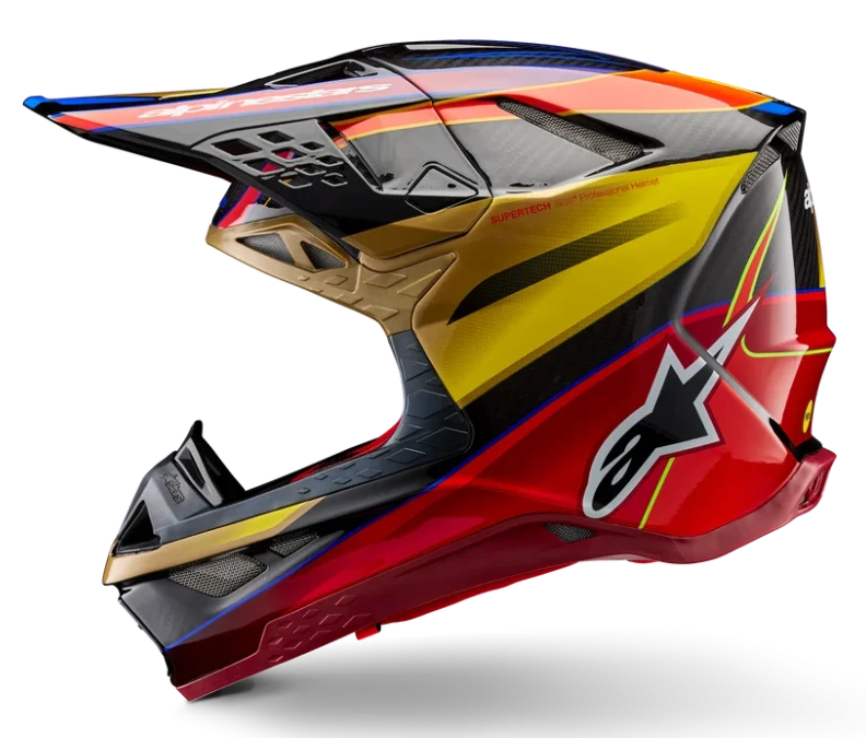 ALPINESTARS SUPERTECH M10 ERA GOLD / YELLOW / RIO RED GLOSSY