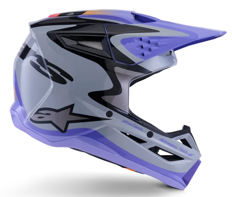 ALPINESTARS S-M3 JETTSON GRAY / PURPLE / BLACK GLOSSY