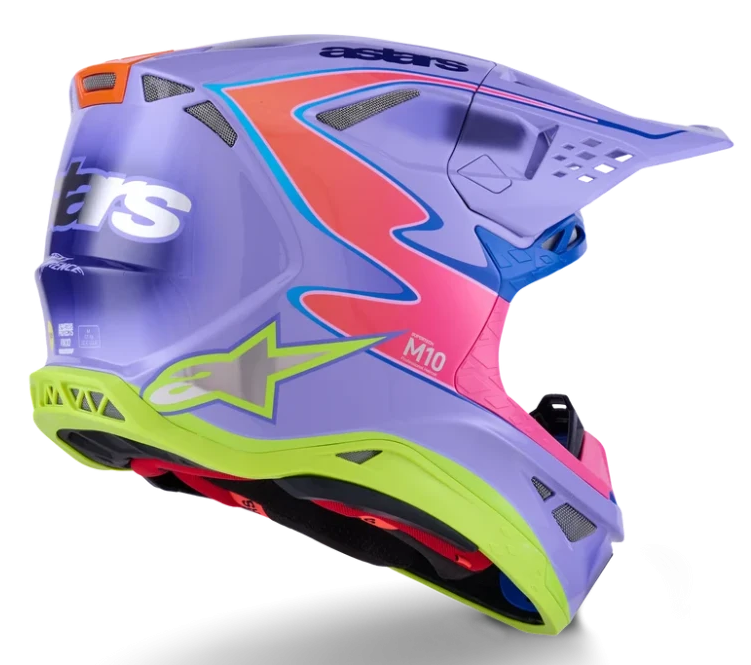 ALPINESTARS SUPERTECH M10 JETT LAWRENCE R01 PURPLE / PINK FLUO / YELLOW FLUO GLOSSY